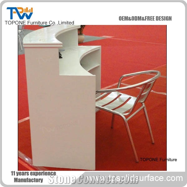 Acrylic Solid Surface Restaurant Display Reception Desk