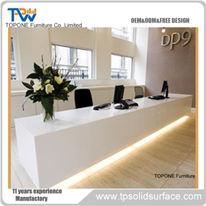 Acrylic Solid Surface Restaurant Display Reception Desk