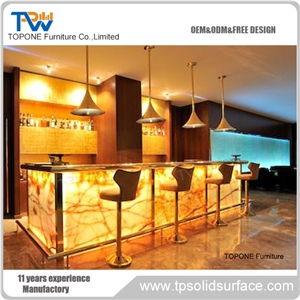 Antique Style Artificial Stone Bar Table Design with Led Lights