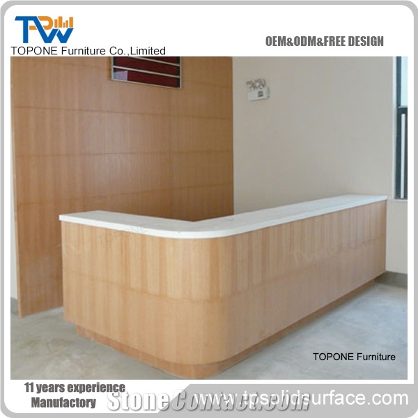 Artificial Marble Led Reception Desk