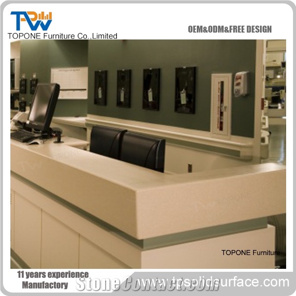 Artificial Marble Led Reception Desk