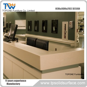 Artificial Marble Led Reception Desk