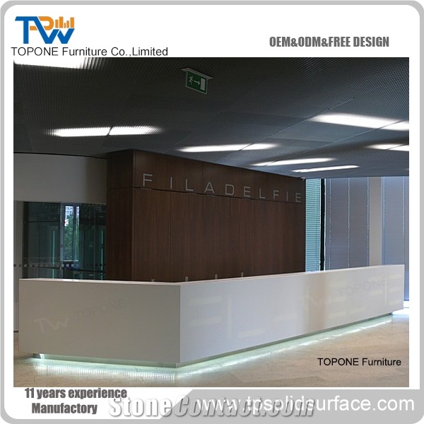 Artificial Marble Led Reception Desk