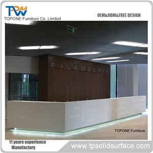 Artificial Marble Led Reception Desk