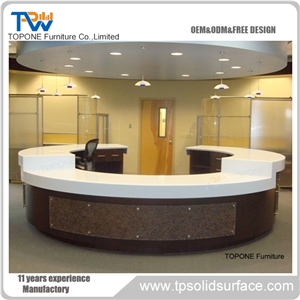 Artificial Marble Led Reception Desk
