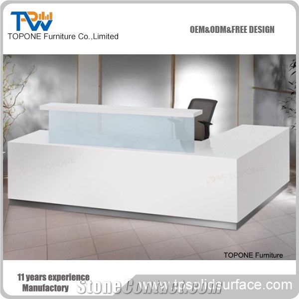 Artificial Marble Led Reception Desk