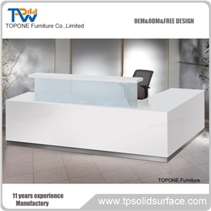 Artificial Marble Led Reception Desk