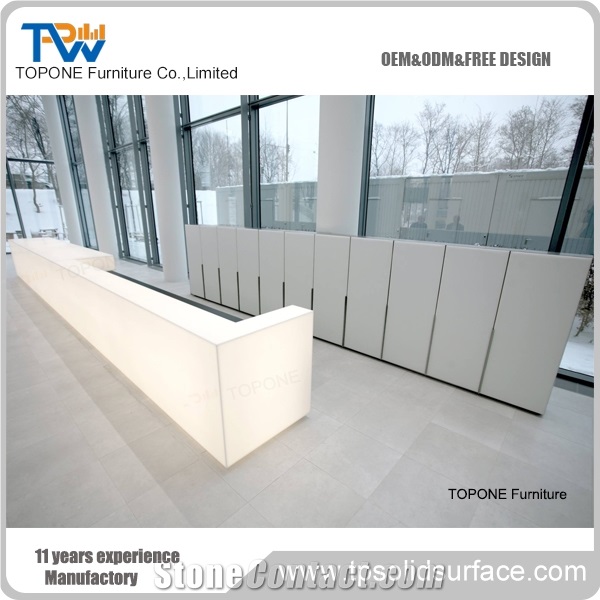 Artificial Stone Acrylic Solid Surface Office Furniture Reception
