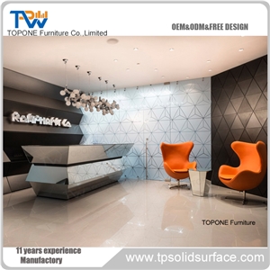 Artificial Stone Acrylic Solid Surface Office Furniture Reception