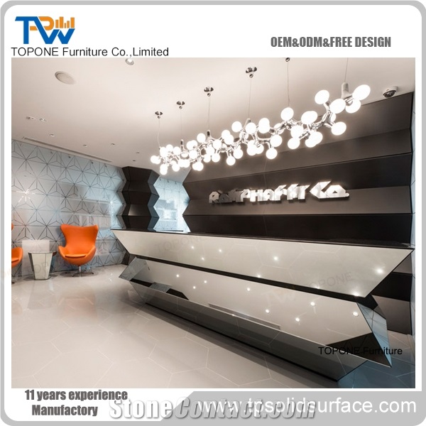 Artificial Stone Acrylic Solid Surface Office Furniture Reception