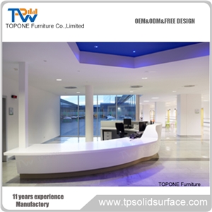 Artificial White Marble Stone Office Reception Counter Reception Desk