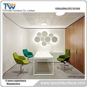 Luxury Office Desk with Round Shape, Artificial Stone Furniture