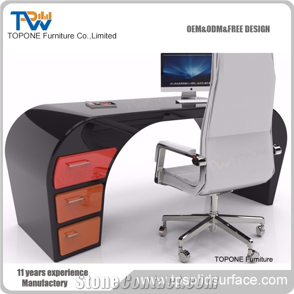 Manmade Stone Semi-Round White Reception Counter