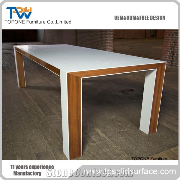 Manmade Stone Semi-Round White Reception Counter