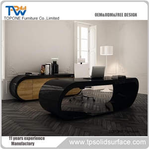 Manmade Stone Semi-Round White Reception Counter