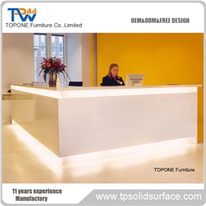 Marble Led Reception Desk Acrylic Solid Surface Front Table