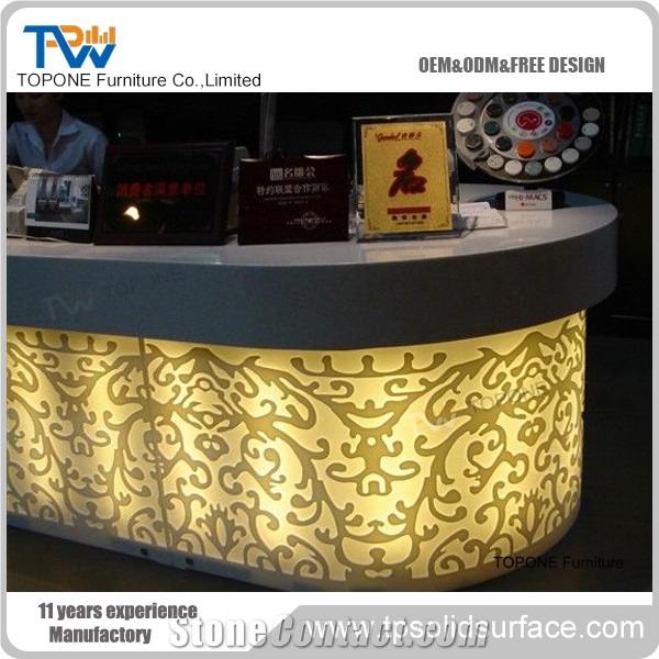 Modern Design Acrylic Stone Front Standing Table