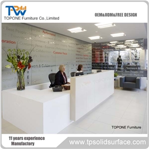 Modern Style Acrylic Solid Surface Hotel Fancy Reception Counter
