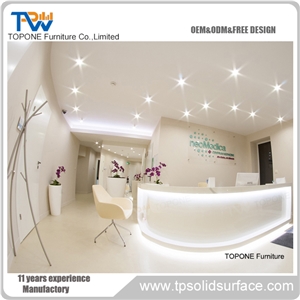 Modern Style Acrylic Solid Surface Hotel Fancy Reception Counter
