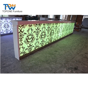 Nightclub Furniture Oem Artificial Marble Led Bar Counter Top Design