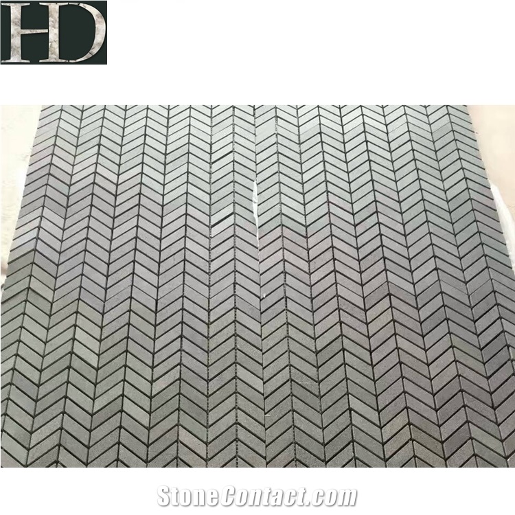 China Basalt Stone Natural Andesite Hainan Grey Mosaic Floor Tile