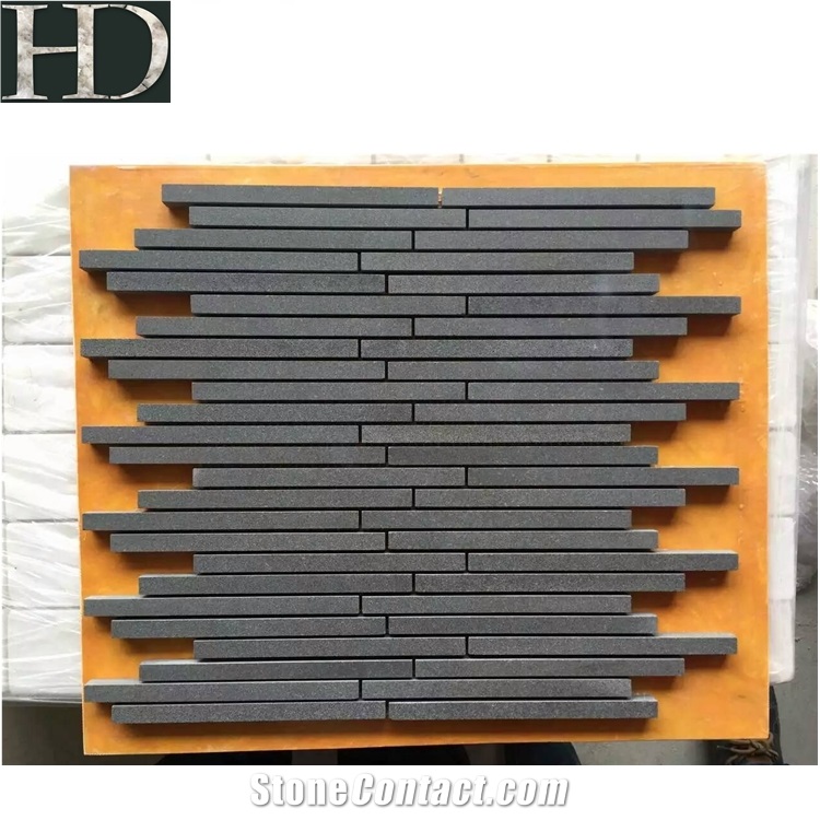 China Basalt Stone Natural Andesite Hainan Grey Mosaic Floor Tile