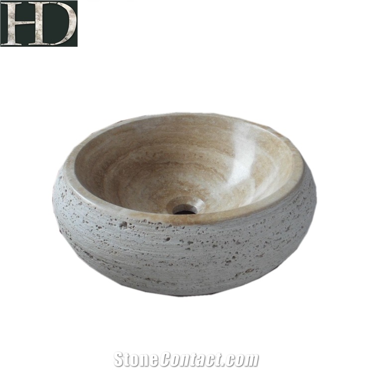 Classical Design Hotel Bathroom Granite Wash Sink Rough Surface Sink