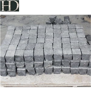Outdoor Paving Natural Basalt Black Granite Cobble Stone Cube Stone