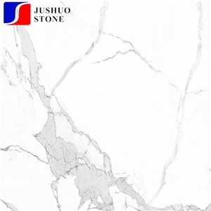 Carrara White Marble Looks Bathroom Design Polished Porcelain Tiles 32x32