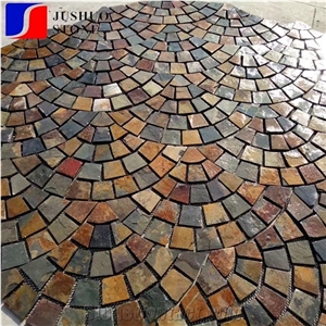 Cheap Beige Slate Mesh Stone for Exterior Flooring Cover Decoration