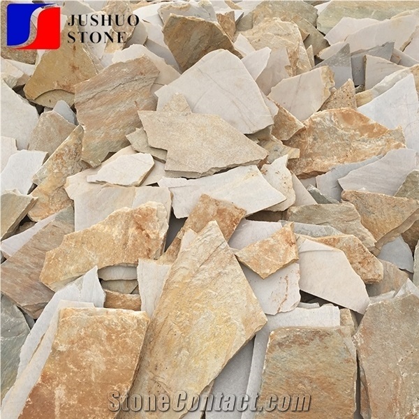 Cheap Beige Slate Mesh Stone for Exterior Flooring Cover Decoration