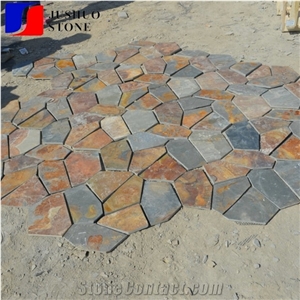 Cheap Beige Slate Mesh Stone for Exterior Flooring Cover Decoration