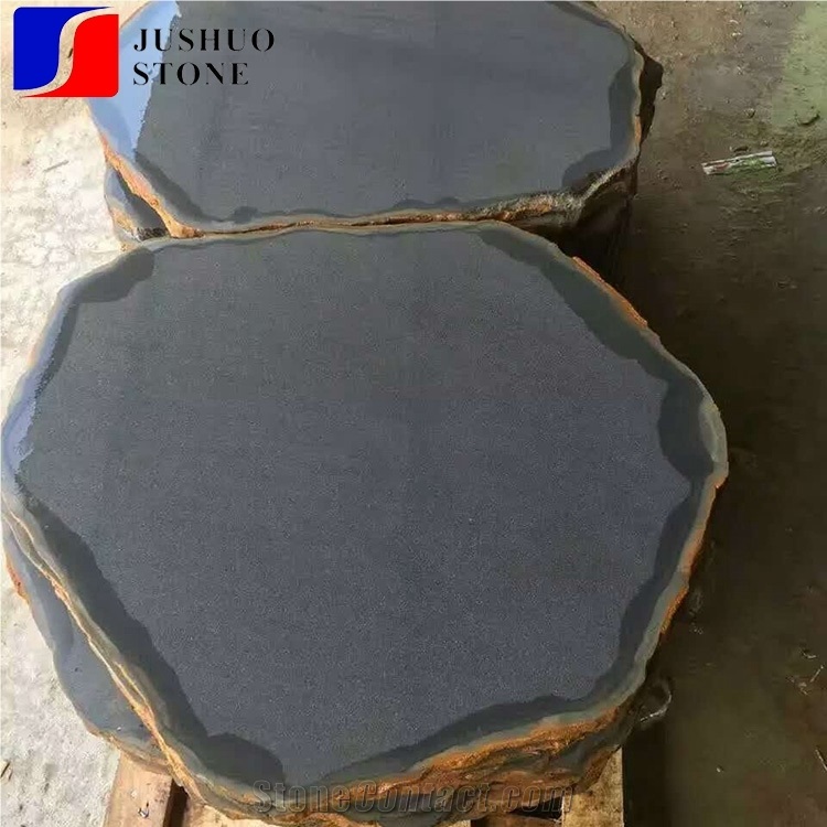China Hannan Factory Black Basalt Stone Tile for Patio Path Decoration