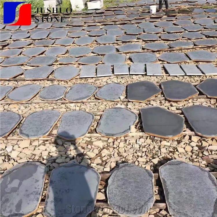 China Hannan Factory Black Basalt Stone Tile for Patio Path Decoration