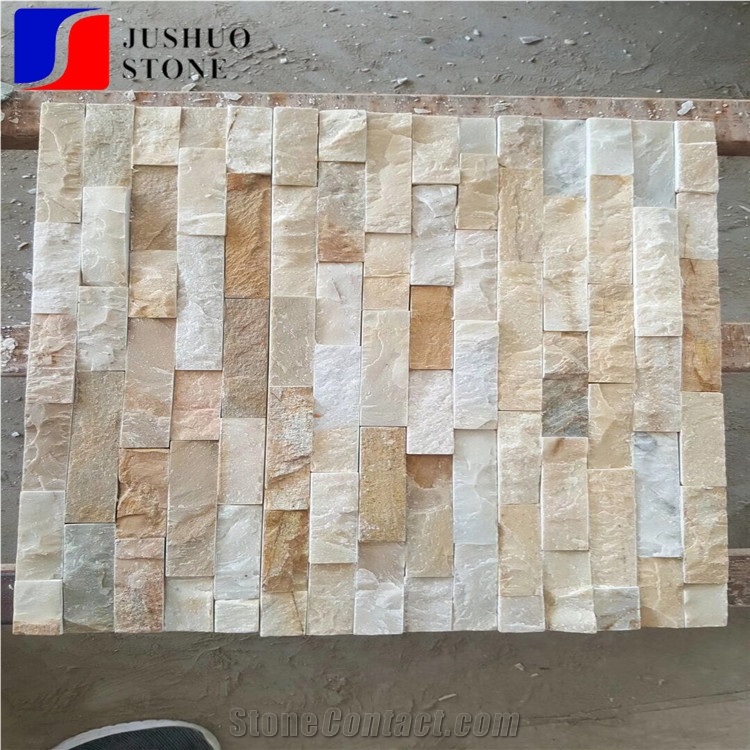 China Yellow Rusty Nature Split Culture Stone for Walling Decor Price