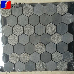 Fuding Black/Dark Basalt Design Mosaic Tile for Kitchen Art Building