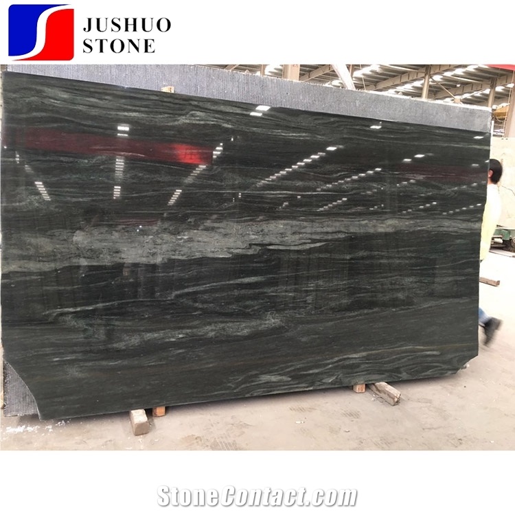 Green River Serpentine Granite Slab with Black Grains Inner Building