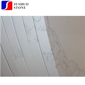 Man Made Calaeatta White Quartz Countertops for Kitchen Island Usage