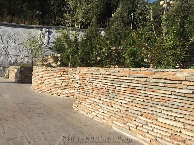 Natural Split Yellow Crystal Silver Slate Panel Feature Wall Cladding