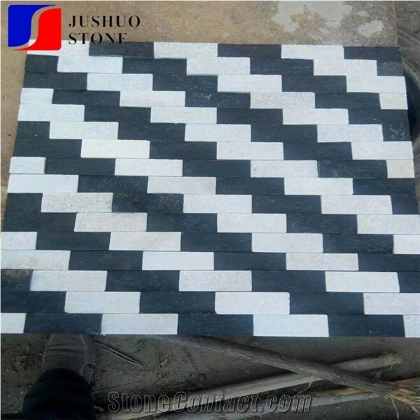 Rectangle Black White Split Salte,Wall Cladding China Culture Stone
