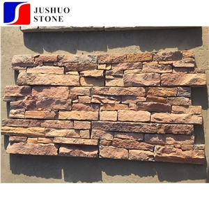 Yellow/Golden/Beige Culture Slate Stacked Stone for Wall Cladding
