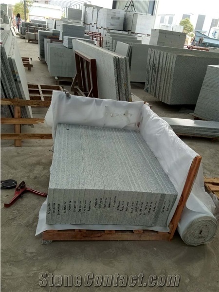 Flamed Surface G603 Light Grey Granite Steps, Risers
