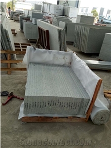 Flamed Surface G603 Light Grey Granite Steps, Risers