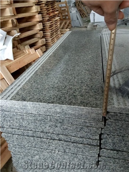 Flamed Surface G603 Light Grey Granite Steps, Risers