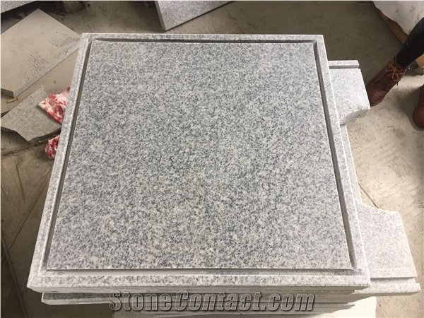 Flamed Surface G603 Light Grey Granite Steps, Risers