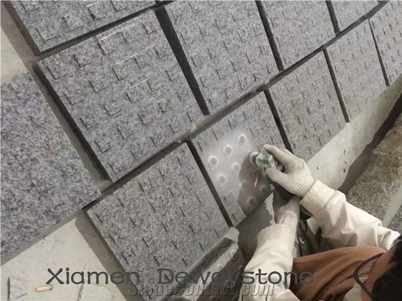 G654 Granite Dark Grey Flamed,Sawn Cut Paving /Cube Building Stone