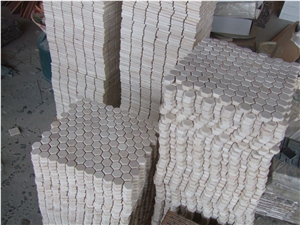 Bianco Carrara Marble Hexagon Mosaic Sheet, Cararra White Hexagon Mosaic, Polished Mosaic Tile Bathroom Wall