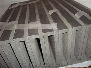 China Black Basalt L Shaped Swimming Pool Coping Paver,Flooe Stepping Exterior Stone for Custom