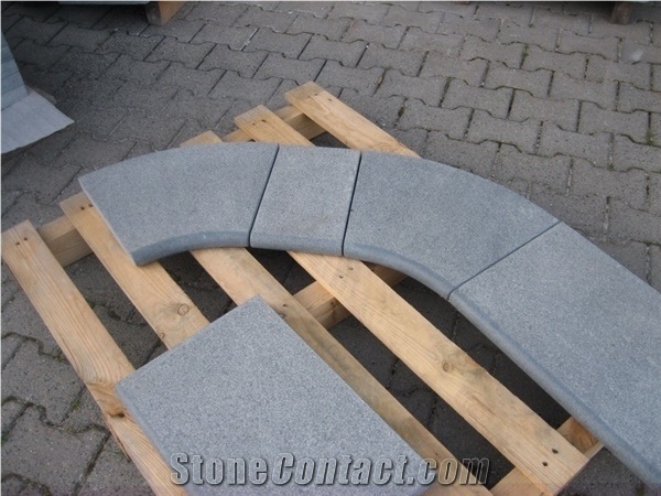 China Black Basalt L Shaped Swimming Pool Coping Paver,Flooe Stepping Exterior Stone for Custom
