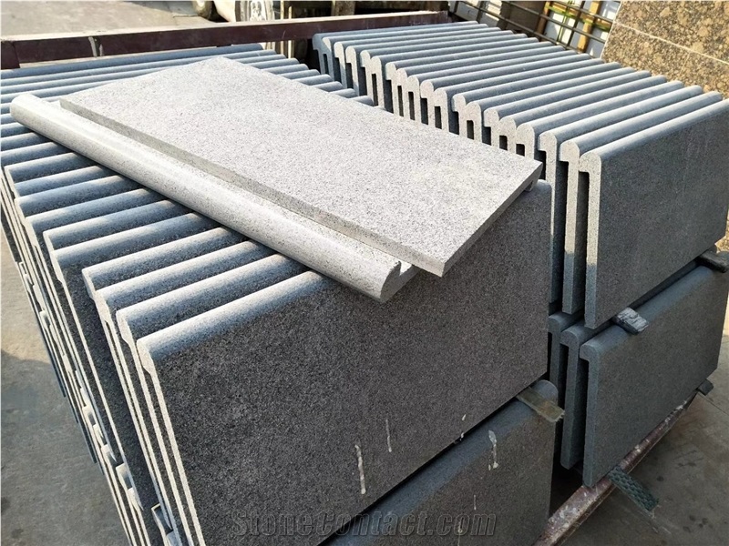 China Grey Granite G654 Bullnose Flamed Pool Coping Paver,Landscaping Stone Floor